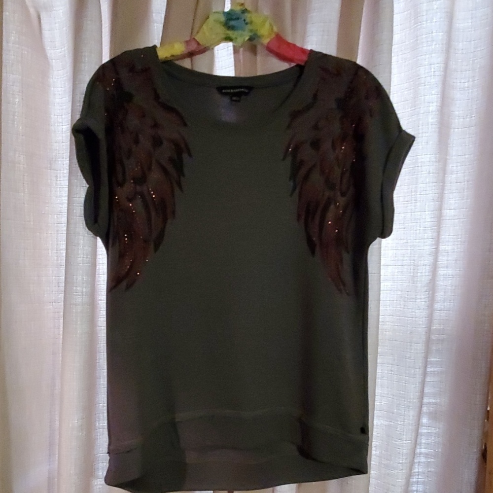 Gray Shirt with Blingy Wings